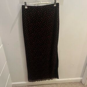 Elegant Black and Red Floral Women's Skirt
